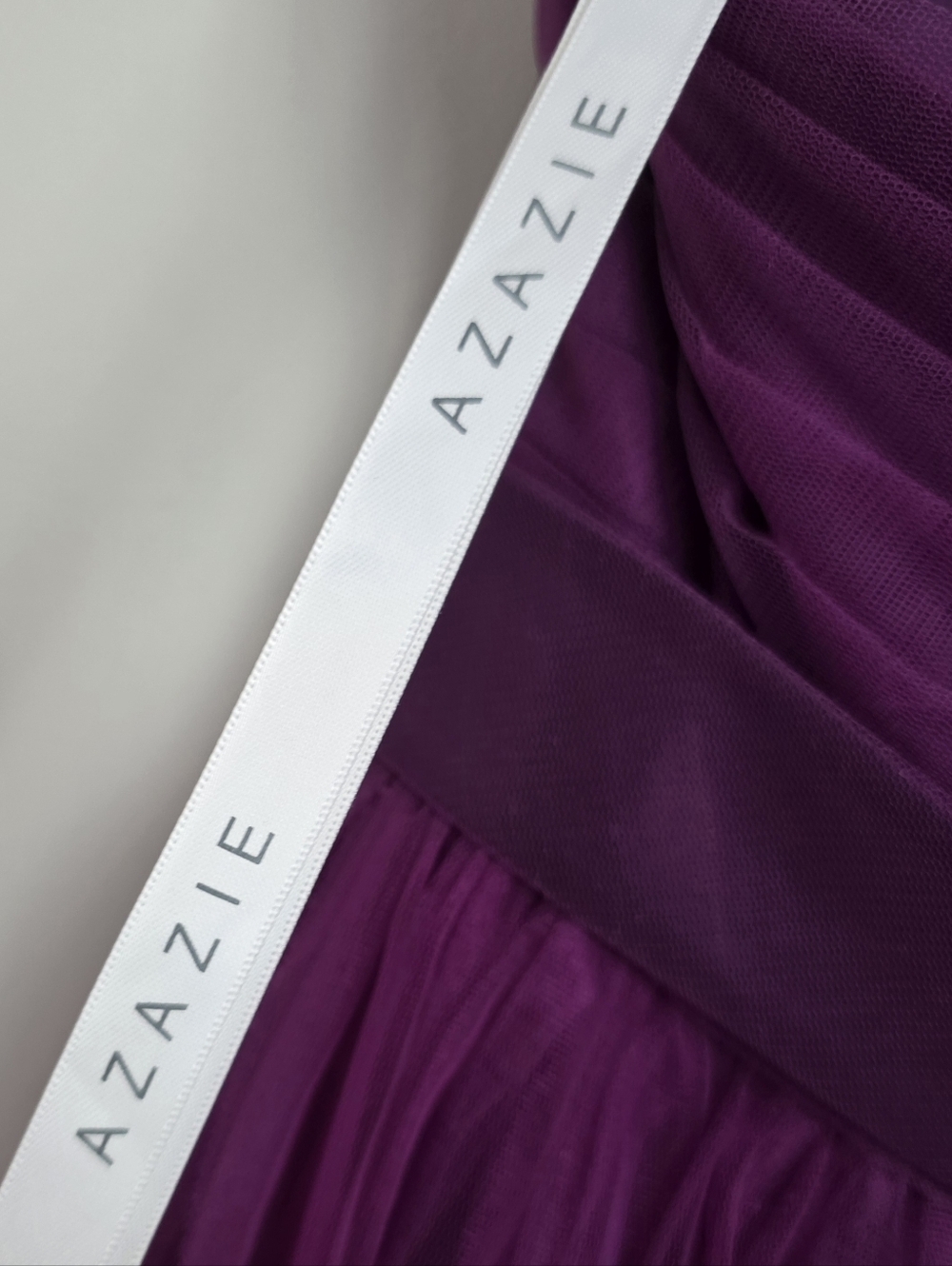 Azazie Purple Tulle Strapless Dress S 4-6 Formal Wedding - Picture 10 of 14